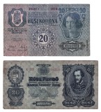 UNGARIA SET 20 PENGO 1930 20 KORONA 1913 STARE F BUNA