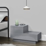 Noptiera cu 2 sertare Sebokeng HGH 38 x 70 x 35 cm gri deschis lucios [en.casa] HausGarden Leisure