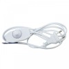 Cablu Alimentare 1.5m Alb cu Variator Intensitate, Stecher EU, 2x0.5mm&sup2; pentru Lampa, Lampadar