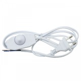 Cablu Alimentare 1.5m Alb cu Variator Intensitate, Stecher EU, 2x0.5mm&sup2; pentru Lampa, Lampadar