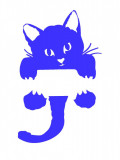 Cumpara ieftin Sticker decorativ pentru intrerupator, Pisica, Albastru inchis,11.5 cm, S1018ST-11, Oem
