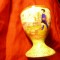 Suport pt OU portelan pictat manual cu motiv oriental , D.sus= 4,5cm