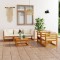 Gossi set mobilier gradina cu perne, 6 piese, crem, lemn masiv acacia