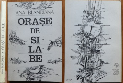 Ana Blandiana , Orase de silabe , 1987 , editia 1 cu autograf consistent foto