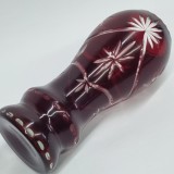 Vaza romaneasca cristal rosu rubin, veche, vintage