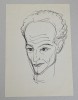 Mihu Vulcanescu portret de barbat penita, Portrete, Cerneala, Realism