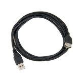 Cablu prelungitor USB, 2.0, 2m, negru, Oem