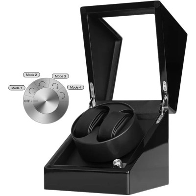 Cutie intors ceasuri iUni, 4 programe, Watch Winder 2, Black foto