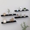 VidaXL Rafturi de perete, 4 buc., negru, 60x9x3 cm 326668