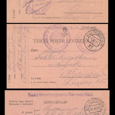 1916-1917 Lot 7 CP KuK FELDPOST circulate la Cluj-Napoca, cenzuri austriece