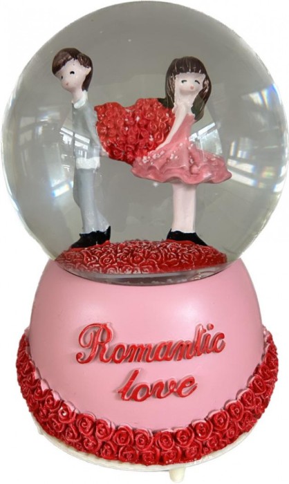 Glob de sticla muzical decorativ 15 CM, Cuplu
