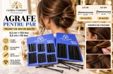 Set 4 Unitati Agrafe Par Negre 200 Bucati - 4.5cm (150) si 6.5cm (50), Ondulate, Profesionale