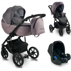 Carucior copii 3 in 1, reversibil, complet accesorizat, 0-36 luni, Bexa Ideal 2020 Soft Purple foto