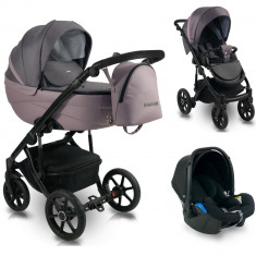 Carucior copii 3 in 1, reversibil, complet accesorizat, 0-36 luni, Bexa Ideal 2020 Soft Purple