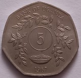 Uganda, 5 Shillings 1987, Africa
