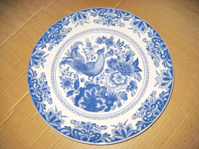 B975-Platou DELFTS Blauw Holland Chemkefa LLS Znker Handpainted (pictat manual). foto