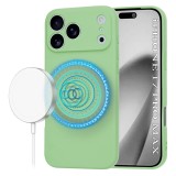Husa silicon iPhone 17 Pro Max Asteroid GSM SoftFlex MagSafe, verde deschis