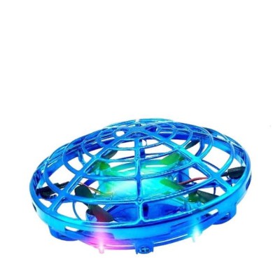 Drona pentru Copii, Controlata Manual, QttvbTna, Design UFO, Senzori Automatizati, LED, 11x11x5.5cm, Albastru foto