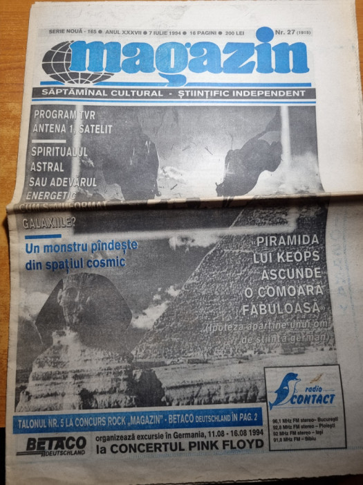 magazin 7 iulie 1994-cupa mondiala din america,articolul-o bijuterie numita hagi