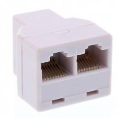 Adaptor 1x RJ45(8P8C) mama - 2x RJ45(8P8C) mama,alb Well foto