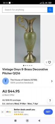 Mini vas vintage de onix verde foto