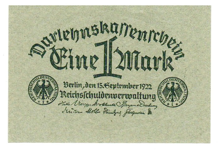 Germania 1 Mark Marci 1922 P-61 UNC