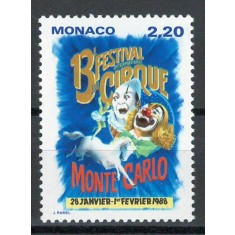 Monaco 1987 Mi 1825 MNH - Al 13-lea Festival Int de Circ de la Monte Carlo