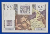 Bancnota Franța 500 franci 1952 Chateaubriand, 500 francs 1952 - stare VF