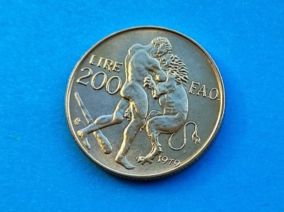 200 Lire 1979-FAO-San Marino-UNC-RAR! foto