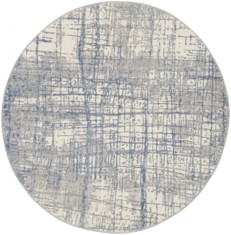 Covor Calvin Klein CK950, Albastru/Gri, Rotund, 122x122 cm foto