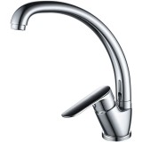 Baterie bucatarie Idrobric Boston, pipa inalta, crom lucios, cartus ceramic &oslash; 35 mm, racord flexibil inox F3/8, 35 cm, kit de montaj rapid