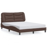 Cumpara ieftin Cadru de pat fara saltea, Hvar, maro, 140x190 cm, piele ecologica
