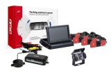 Kit senzori de parcare AMiO TFT02 4,3 inch cu camera marsarier HD-501-IR, 4 senzori interiori negri, display si afisare distanta pentru mers inapoi