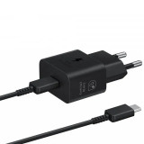 Samsung Original Wall Charger T2510 (EP-T2510XBEGEU) Type-C 25W, Quick Charger with Cable USB-C Negru