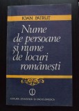 Ioan Pătruț - Nume de persoane și nume de locuri rom&acirc;nești