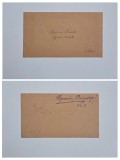 Carte de Vizita: Popoviciu Tivadar, fogimn. tanuls / profesor de gimnaziu, Arad, semnatura olografa pe revers, 04.09.1899
