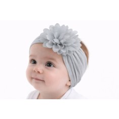 Bentita gri lata cu floare aplicata