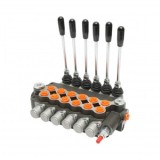 Distribuitor hidraulic cu 6 manete incluse debit 80L/min, 15 /+80 Breckner Germany