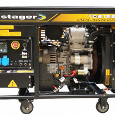 Stager YDE12E Generator open-frame 10kVA, 39A, 3000rpm, monofazat, diesel, pornire electrica
