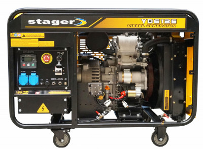 Stager YDE12E Generator open-frame 10kVA, 39A, 3000rpm, monofazat, diesel, pornire electrica foto