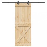vidaXL Ușă glisantă cu set de feronerie 85x210 cm, lemn masiv de pin