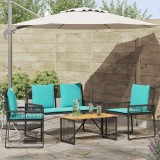 vidaXL Set de Mobilier pentru Exterior cu pernă 9 pcs Negru și Turcoaz 42025151
