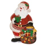Decoratiune Suspendabila Craciun Mos Craciun cu Sac și Sclipici Roșu Verde, CMCLASS