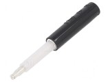 Conector banană 2mm 25A 30VAC 60VDC negru argintat