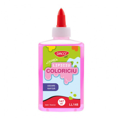 Lipici lichid 147 ml Lipiciu coloriciu roz DACO foto