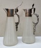 Pereche de carafe din sticla si montura argintata, Perioada Interbelica