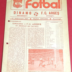 Program meci fotbal DINAMO Bucuresti - FC ARGES PITESTI (20.09.1987)