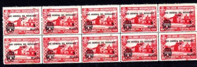 Spain 1960 10 x International year refugees Overprint SCARCE! MNH DA.242 foto