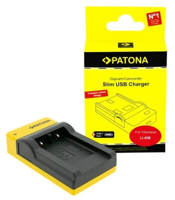 Incarcator USB PATONA Slim USB-C pentru Olympus Li-40B Li-42B Nikon EN-EL10 foto