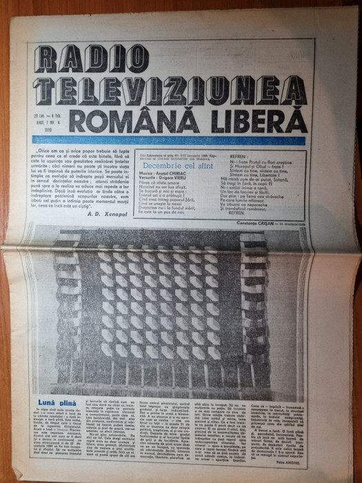 radio televiziunea romana libera 29 ianuarie - 4 februarie 1990